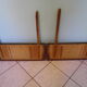 Table in red formica, 4 roc chairs, 2 extension cords, 2 drawers 60