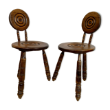 Pair of small Breton style chairs