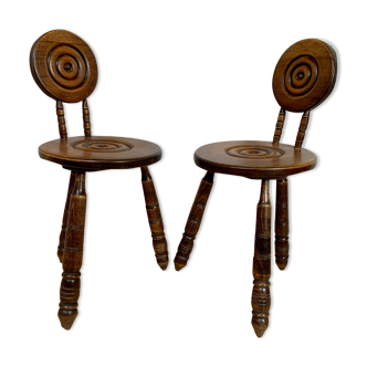 Pair of small Breton style chairs