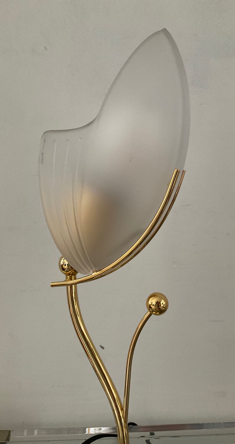 Vintage lamp in brass and frosted glass 70s-80s