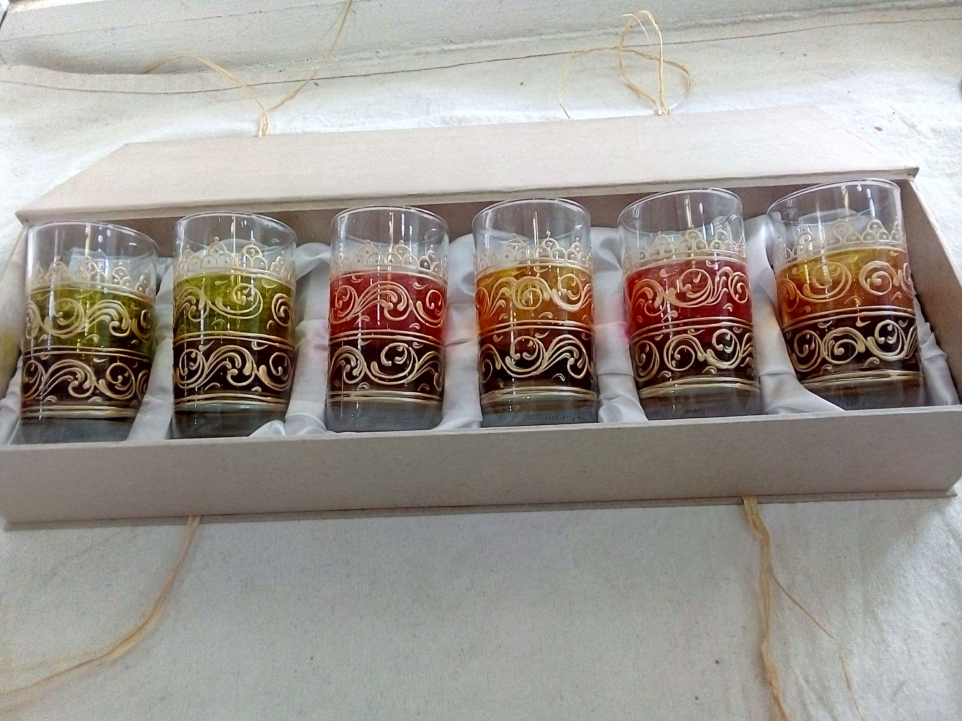Hand painted turkish tea glasses gift idea