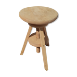 Vintage wooden stool with screws