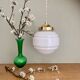 Vintage globe pendant light in white opaline