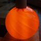 70s space age orange glass globe ball pendant light