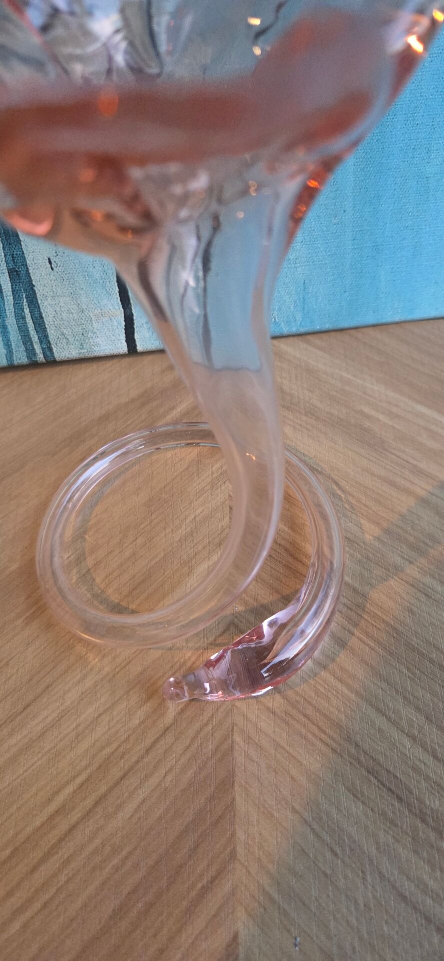 Vasse soliflore vintage en verre soufflé de murano