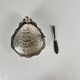 Vintage metal butter dish "Oyster" with glass insert, 1970.