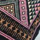 Colorful black margoum rug hand-woven in natural wool