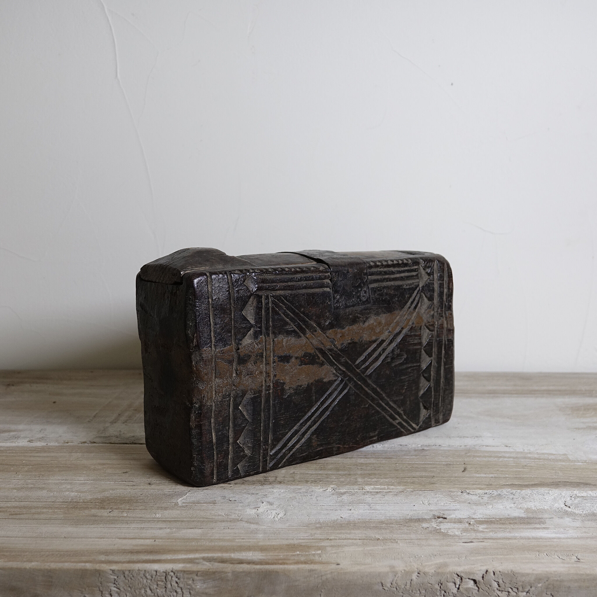 Old wooden spice box