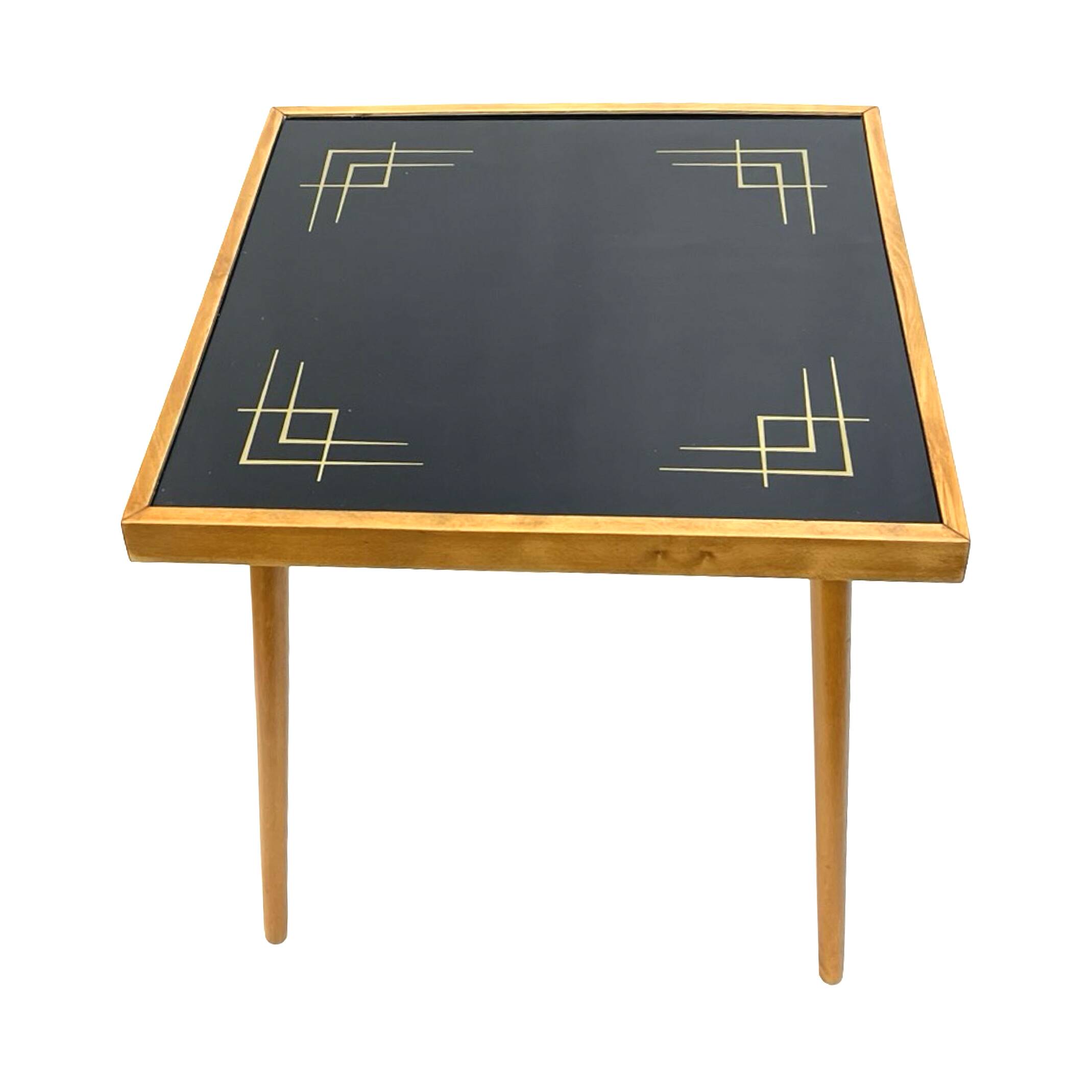 Alfred Busch coffee table, Germany 1960s, glass & beech wood