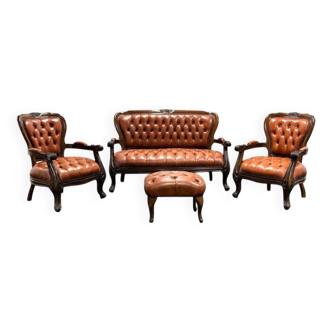 Original Vintage Chesterfield Chippendale Living Room set