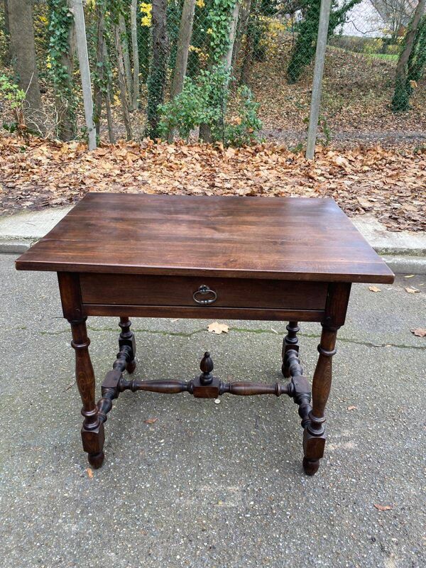 Table à écrire bureau Louis XIV en bois massif foncé du 19ème