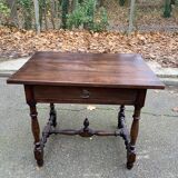 Louis XIV style writing desk in dark solid wood from the 19th century