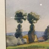 Old painting, landscape, signed M Duclos XX century