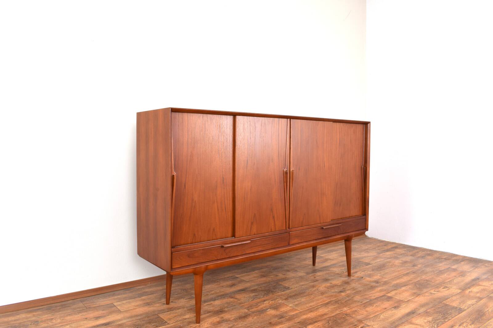 Mid-Century Danish Teak Highboard Model 13 by Gunni Omann for Omann Jun