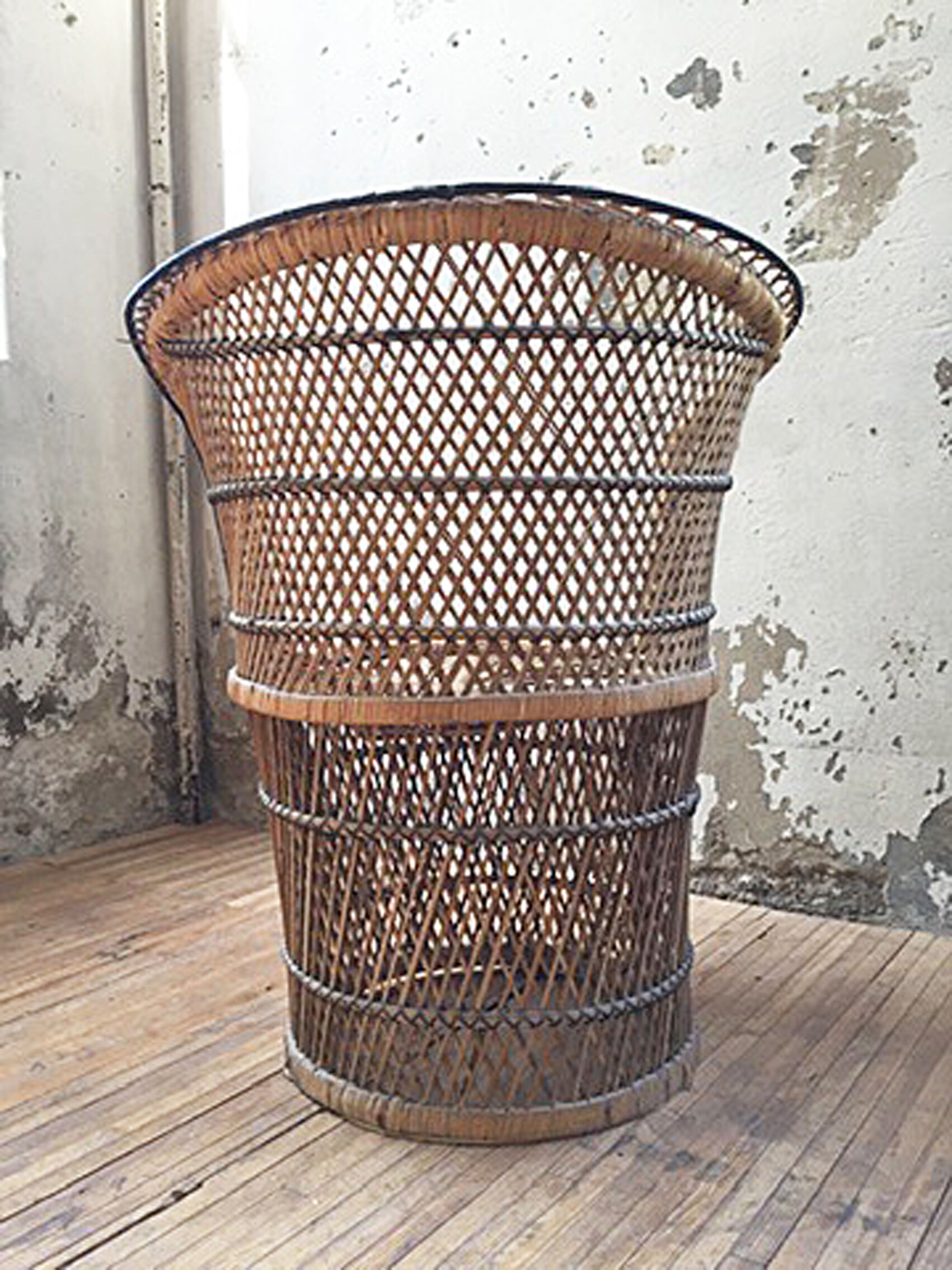 Fauteuil en osier vintage