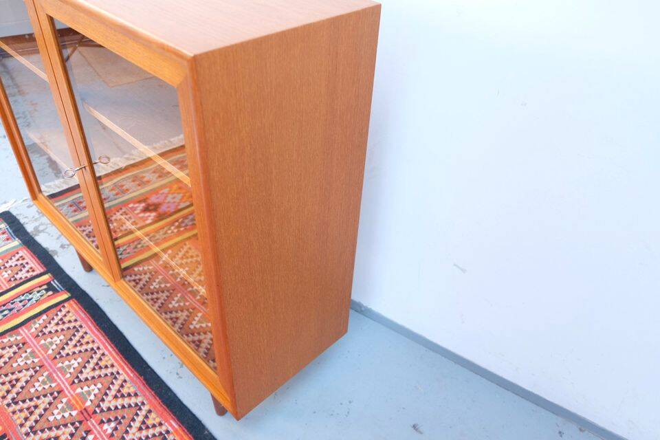 Commode vitrine WK style années 60, en teck, vintage rétro.