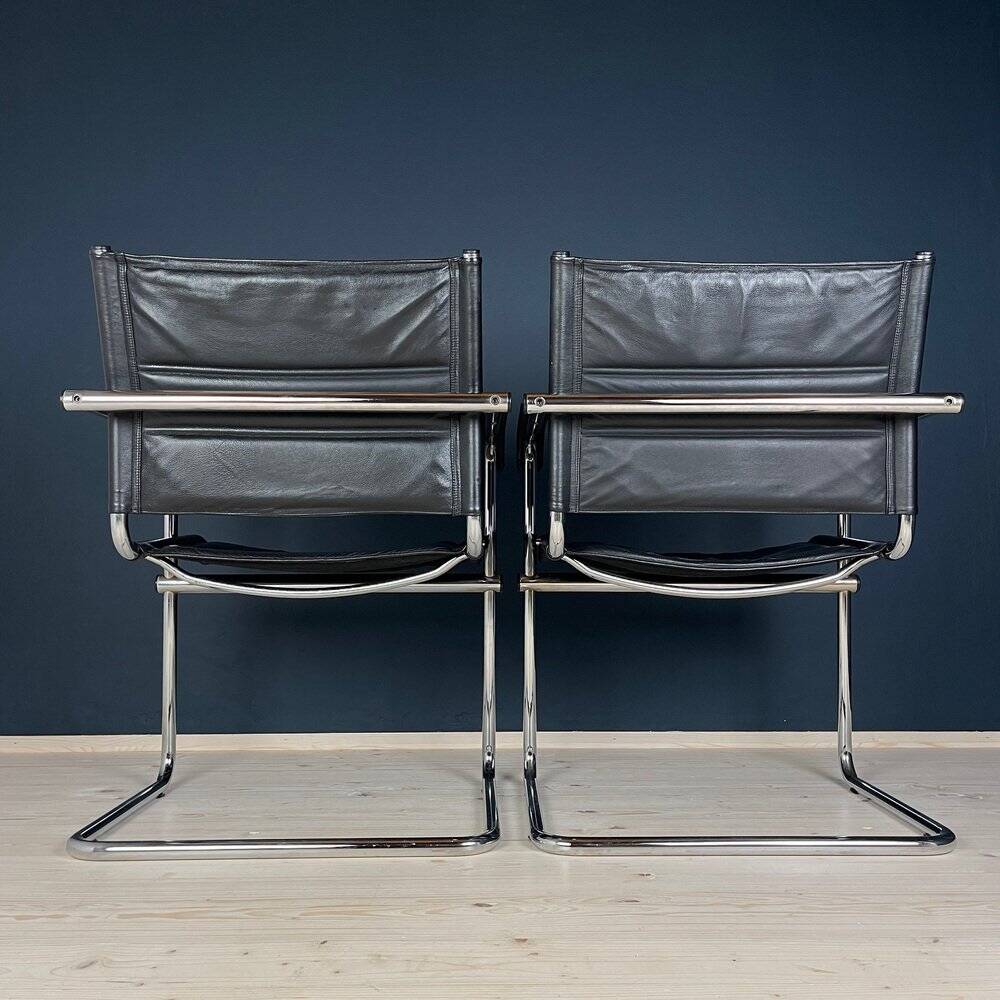 Mid-century Bauhaus style office chair set by Mart Stam for Stol Kamnik, 1980s.