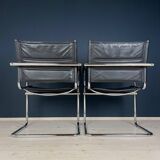 Mid-century Bauhaus style office chair set by Mart Stam for Stol Kamnik, 1980s.