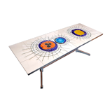 Vintage coffee table 70s ceramic and chrome metal