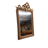 Antique gilded and lacquered mirror, original Napoleon III