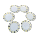 Six plates Badonviller geometric and vintage design pattern