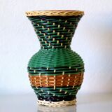 Scoubidou vase & glazed terracotta 50's