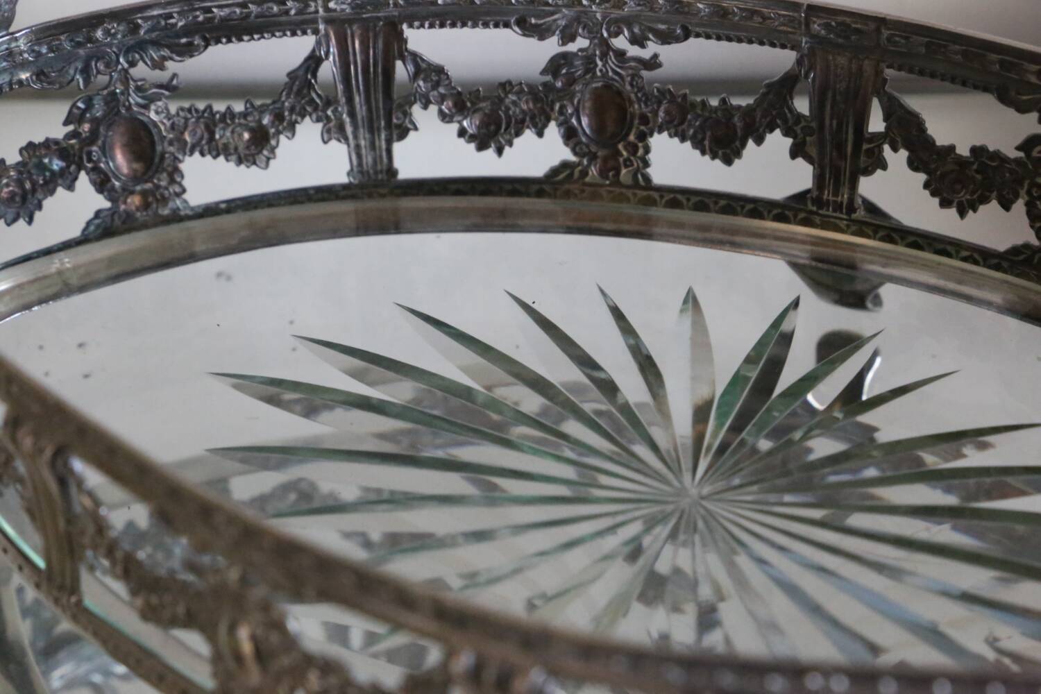 English silver table centerpiece