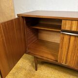Mid-Century Retro Vintage Teak & Zebrano Wood Sideboard by Elliots of Newbu