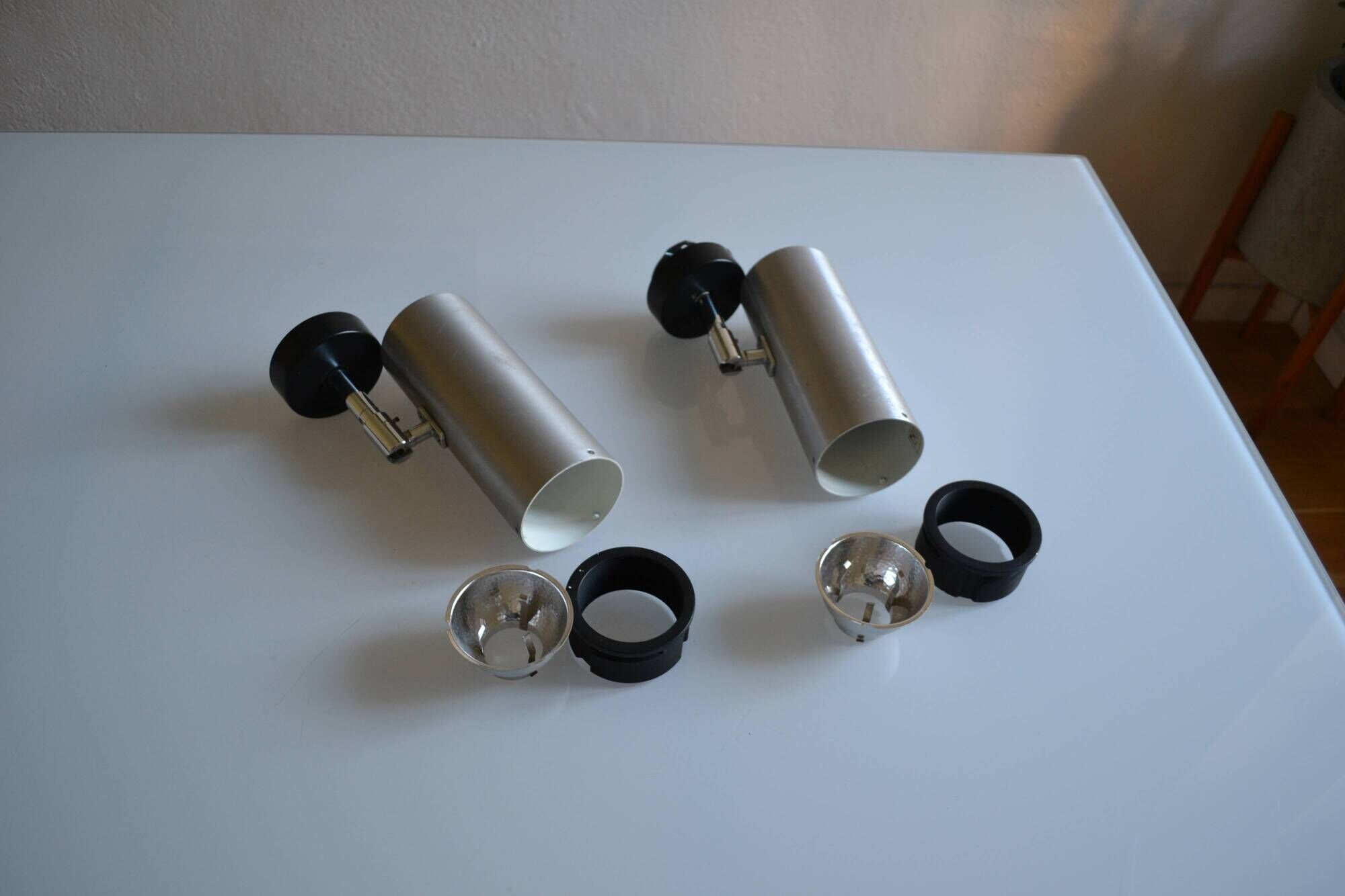 Staff leuchten pair of 1960s pipe wall lights