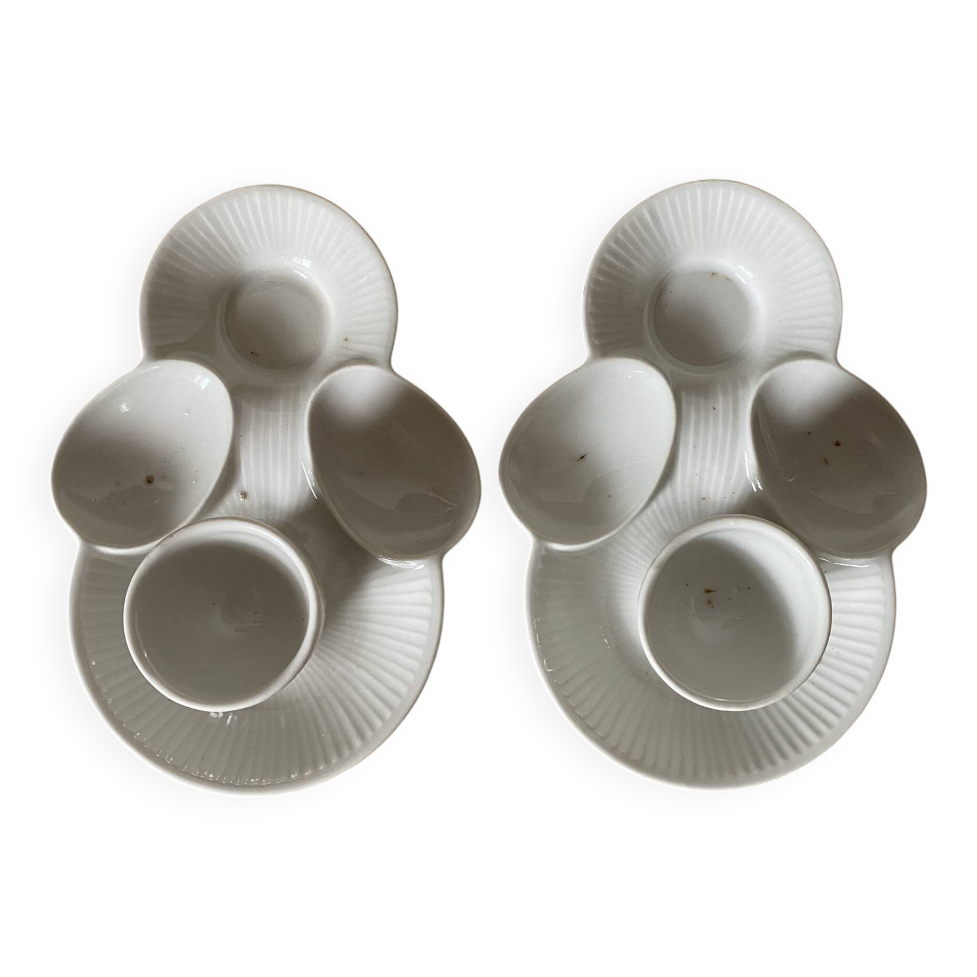 Antique porcelain egg cups Mehun