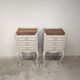 2 tables de chevet vintage en noyer