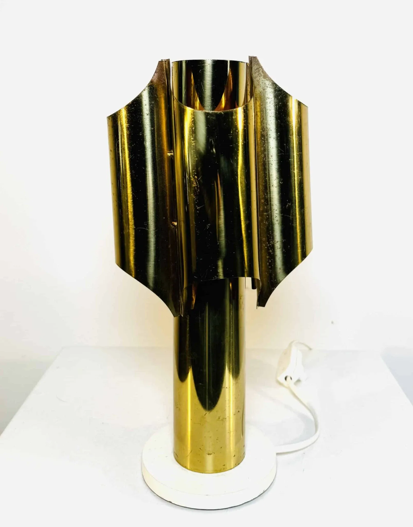 Type 742 Brass Coloured 'Orgue' Table Lamp, Possibly Maison Charles, France, 1960S