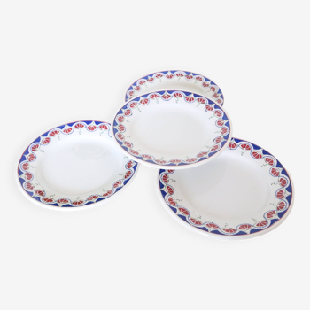 Set of 4 dessert plates, Moulin des Loups