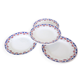 Set of 4 dessert plates, Moulin des Loups