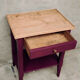Wood and aubergine bedside table