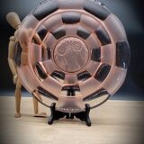 Pink glass dish 3 sunflowers