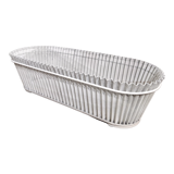 White perforated sheet metal planter by Mathieu Mategot