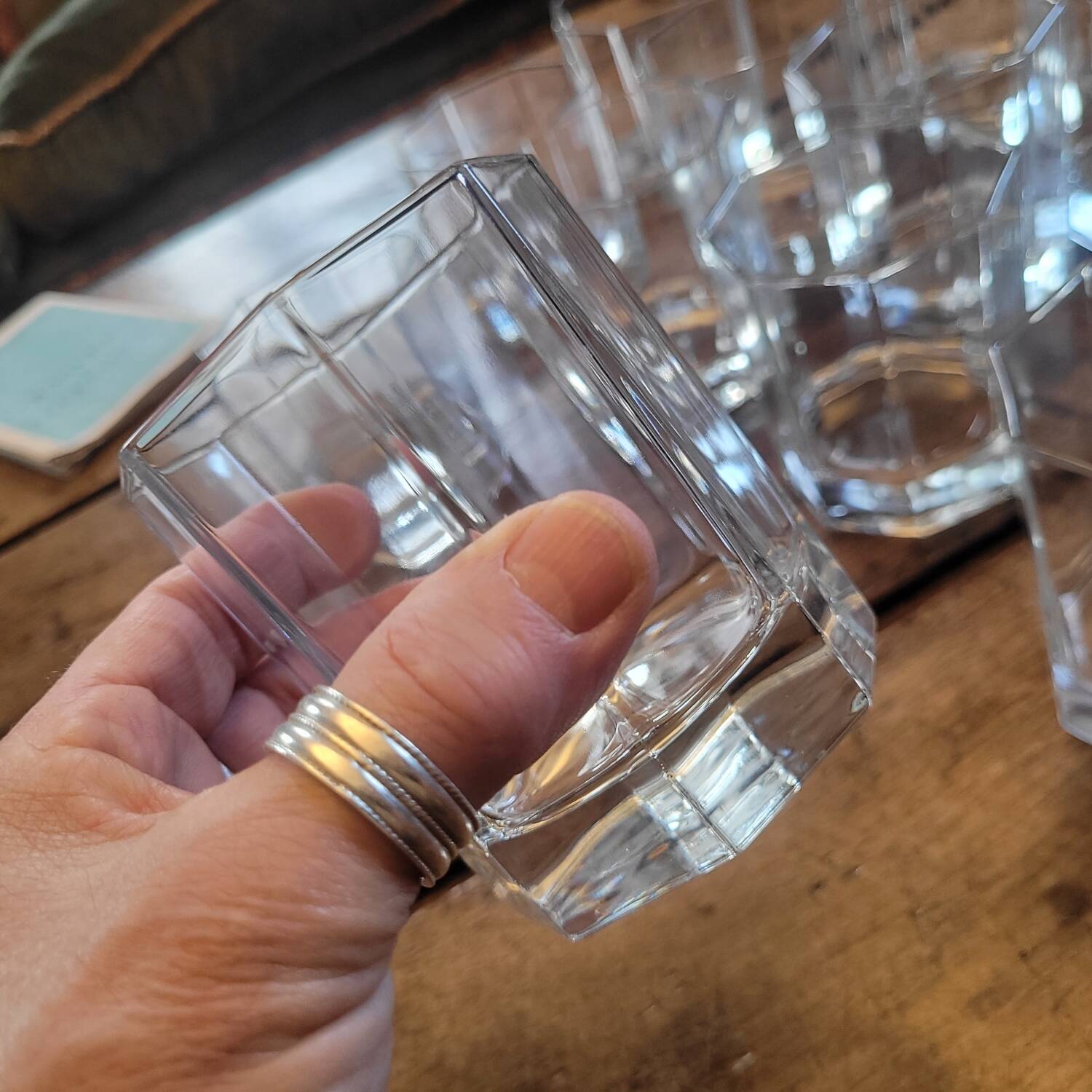 12 octagonal glasses - 80's