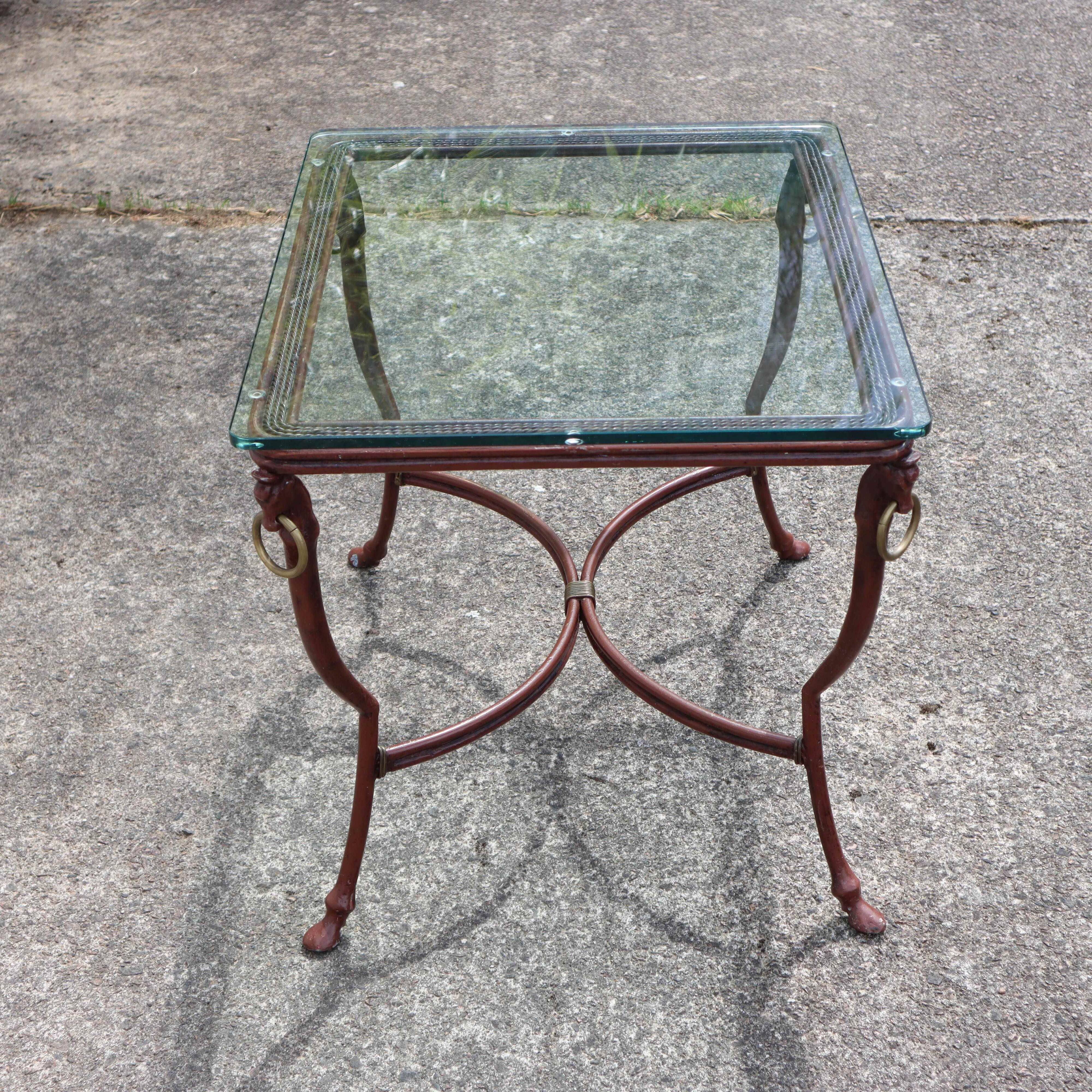French  Iron and Glas Coffee Table-Cocktail Table-Lounge Table-80s