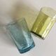 Pair bubble Biot glass shots