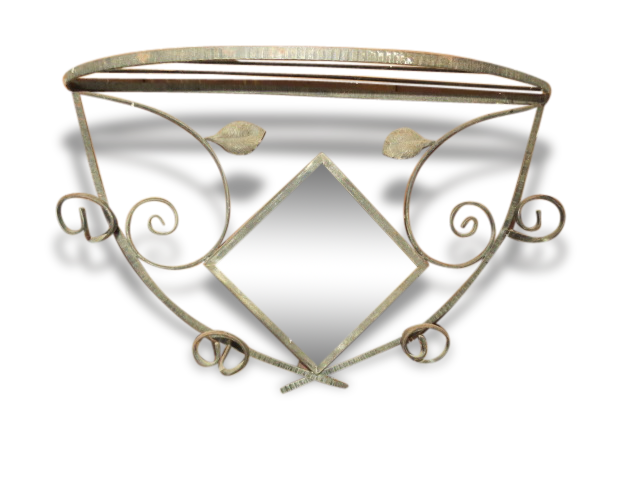Porte manteaux art déco - fer forgé miroir | Selency