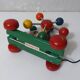 KOUVALIAS vintage wooden pull toy spoutnik multicolour balls
