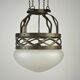 Ceiling lamp, hand-forged hammered iron with glass shade, early 20th century, Sweden