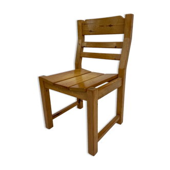 Vintage Pinewood dining chair 70's minimalist design