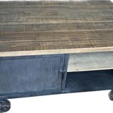 Table basse chariot style industriel