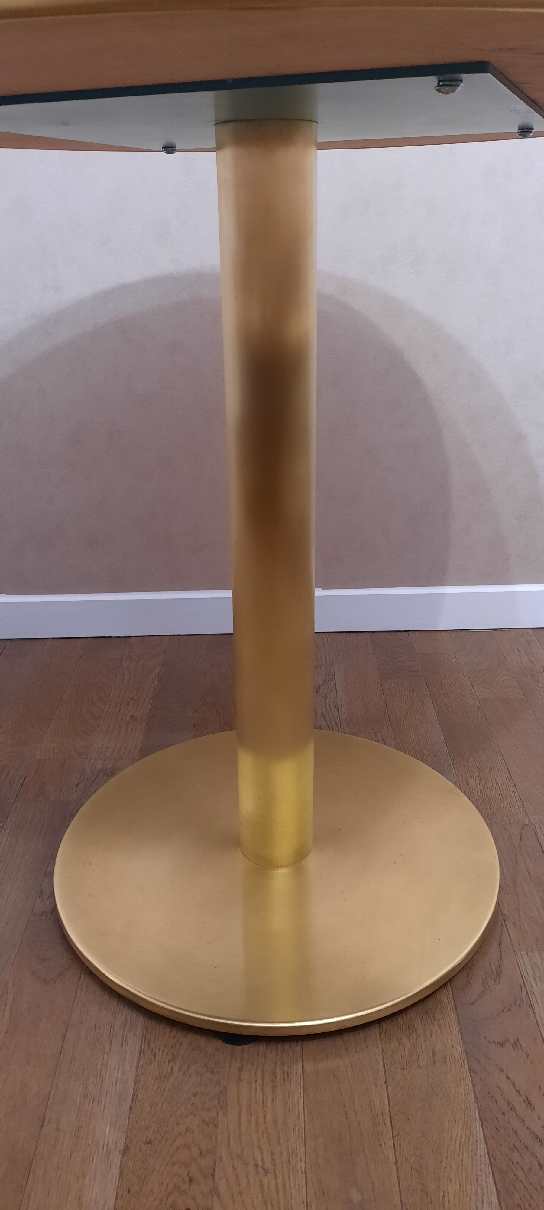 Table marble square diam. 80 cm brass brass brass foot brass