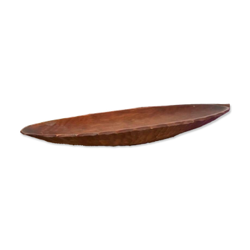 Plat ovale en bois martelé
