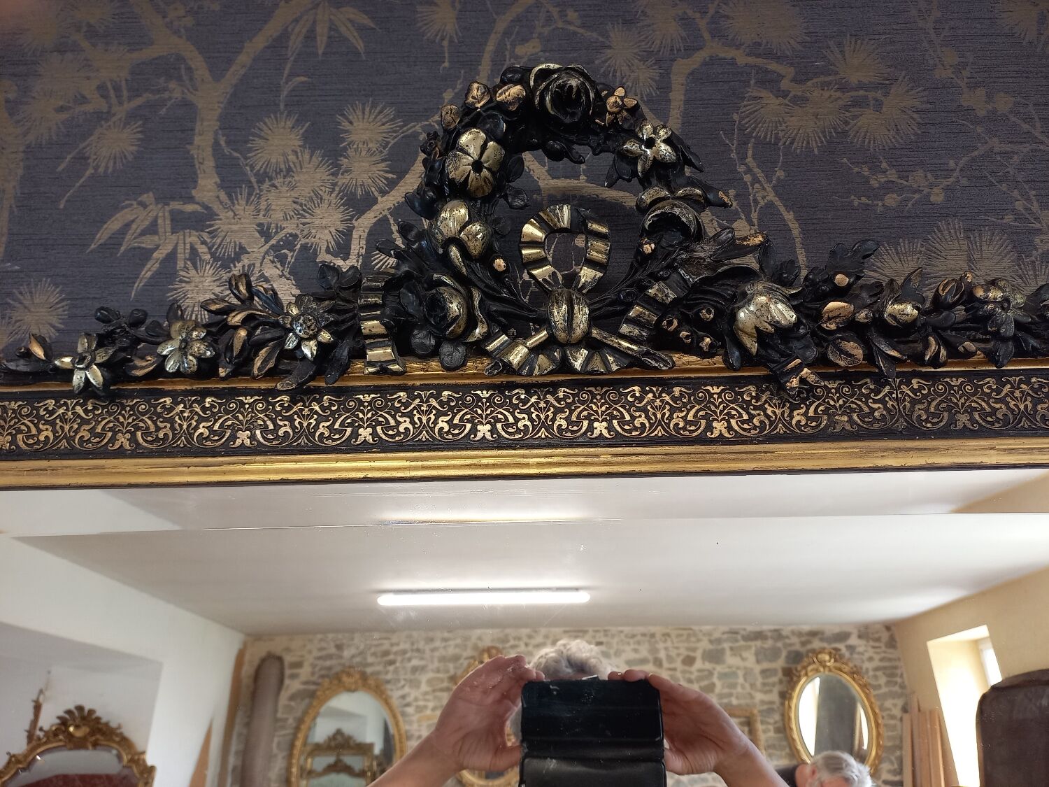 Napoleon III period mirror 178 x 126