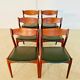 Danish vintage Arne Wahl Iversen teak and leather dining chairs model 26 - 1960s