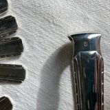 Petites cuillères métal argenté et pince à sucre Art Deco